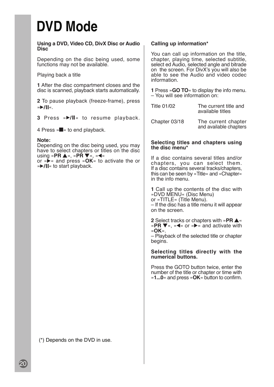 Dvd mode | Beko DVD COMBO User Manual | Page 21 / 31