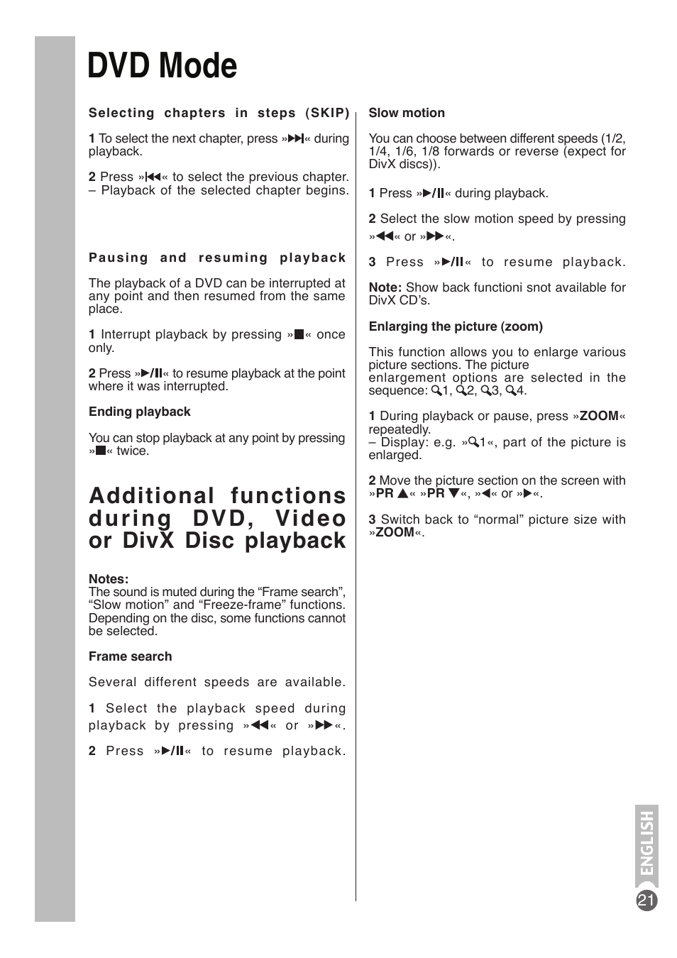 Dvd mode | Beko DVD COMBO User Manual | Page 22 / 31