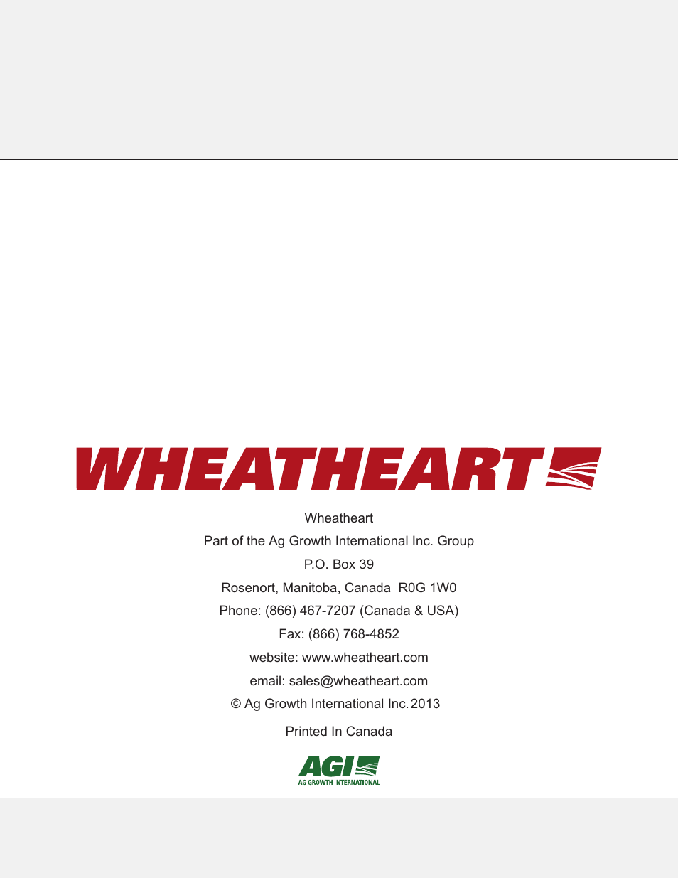 Wheatheart WHR 130 x 31-36ft Augers PTO-SD User Manual | Page 46 / 46