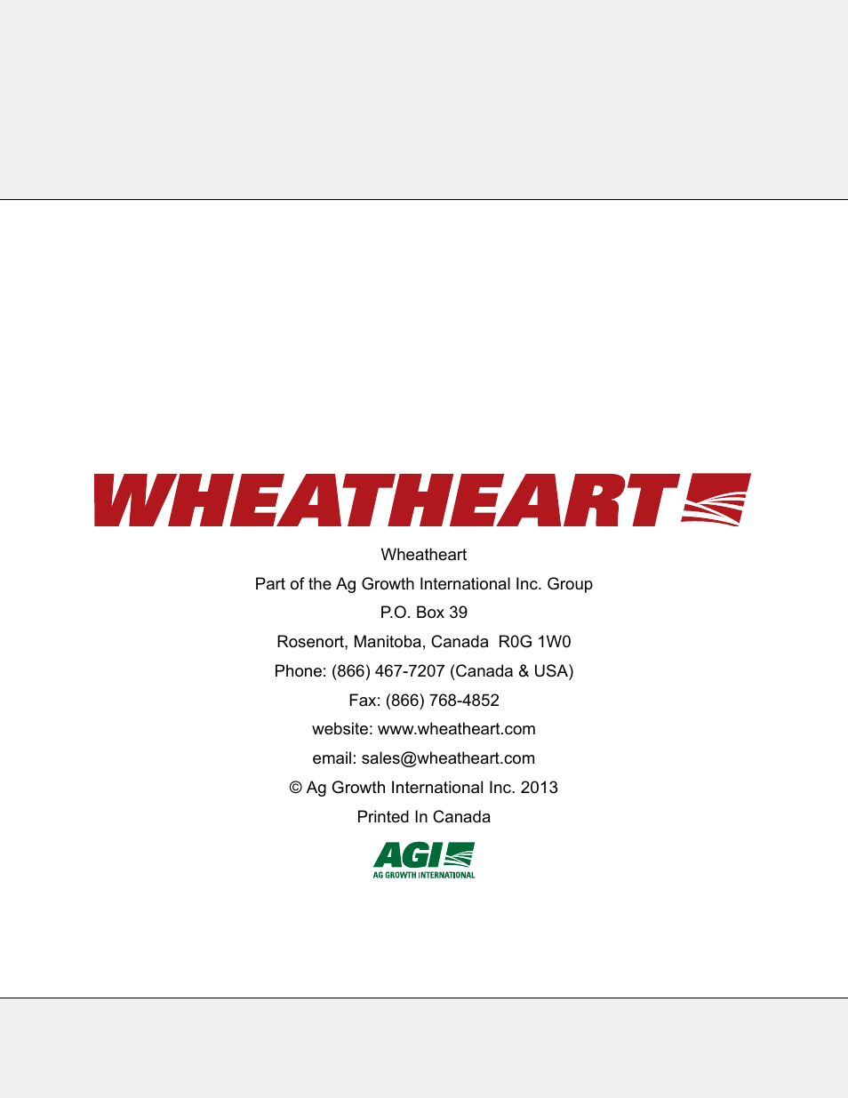 Wheatheart GHR Auger Wheel Kit User Manual | Page 16 / 16