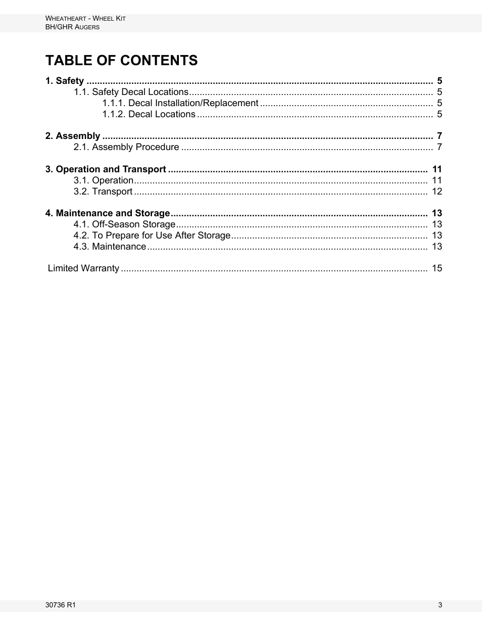 Wheatheart GHR Auger Wheel Kit User Manual | Page 3 / 16