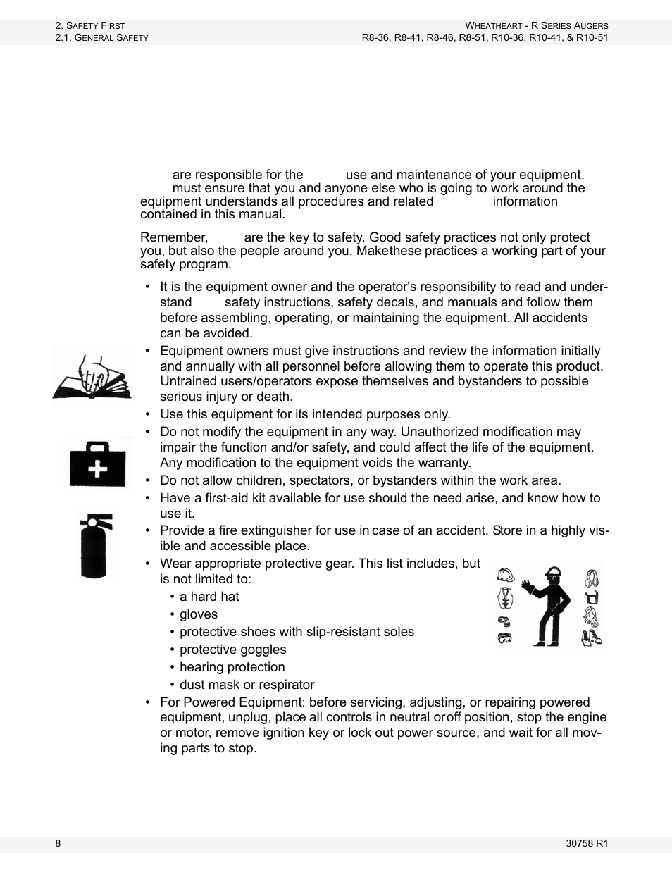 General safety | Wheatheart R Series Augers User Manual | Page 8 / 46