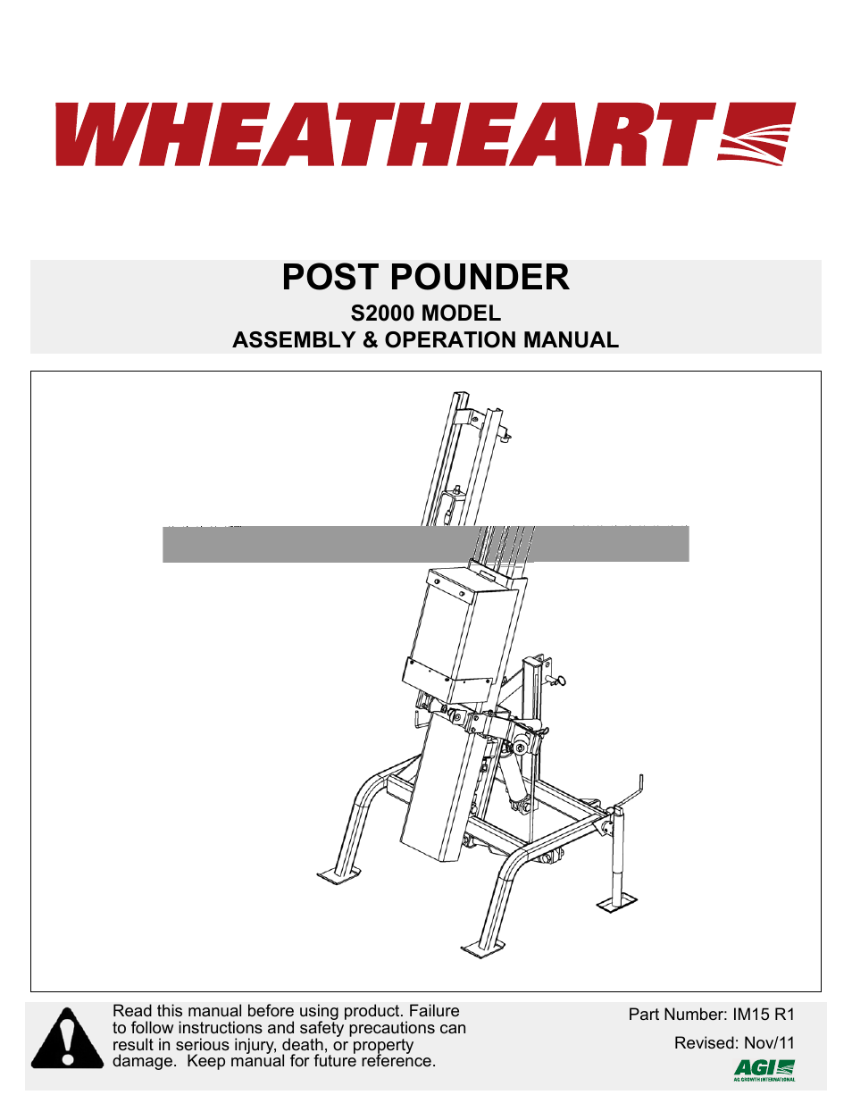 Wheatheart S2000 Post Pounder User Manual | 58 pages