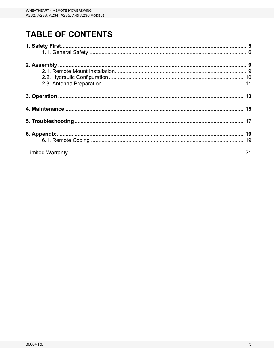 Wheatheart Remote PowerSwing User Manual | Page 3 / 22