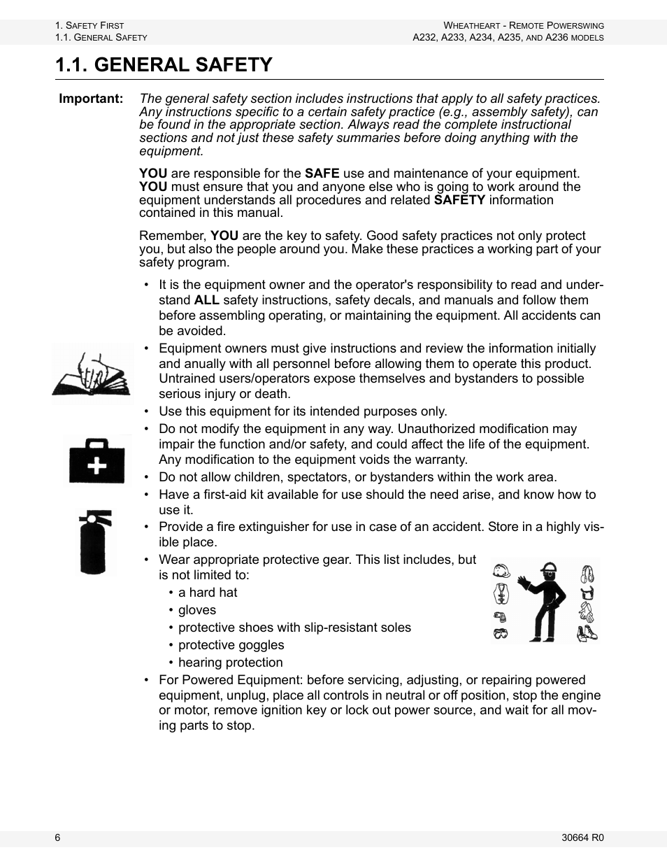 General safety | Wheatheart Remote PowerSwing User Manual | Page 6 / 22