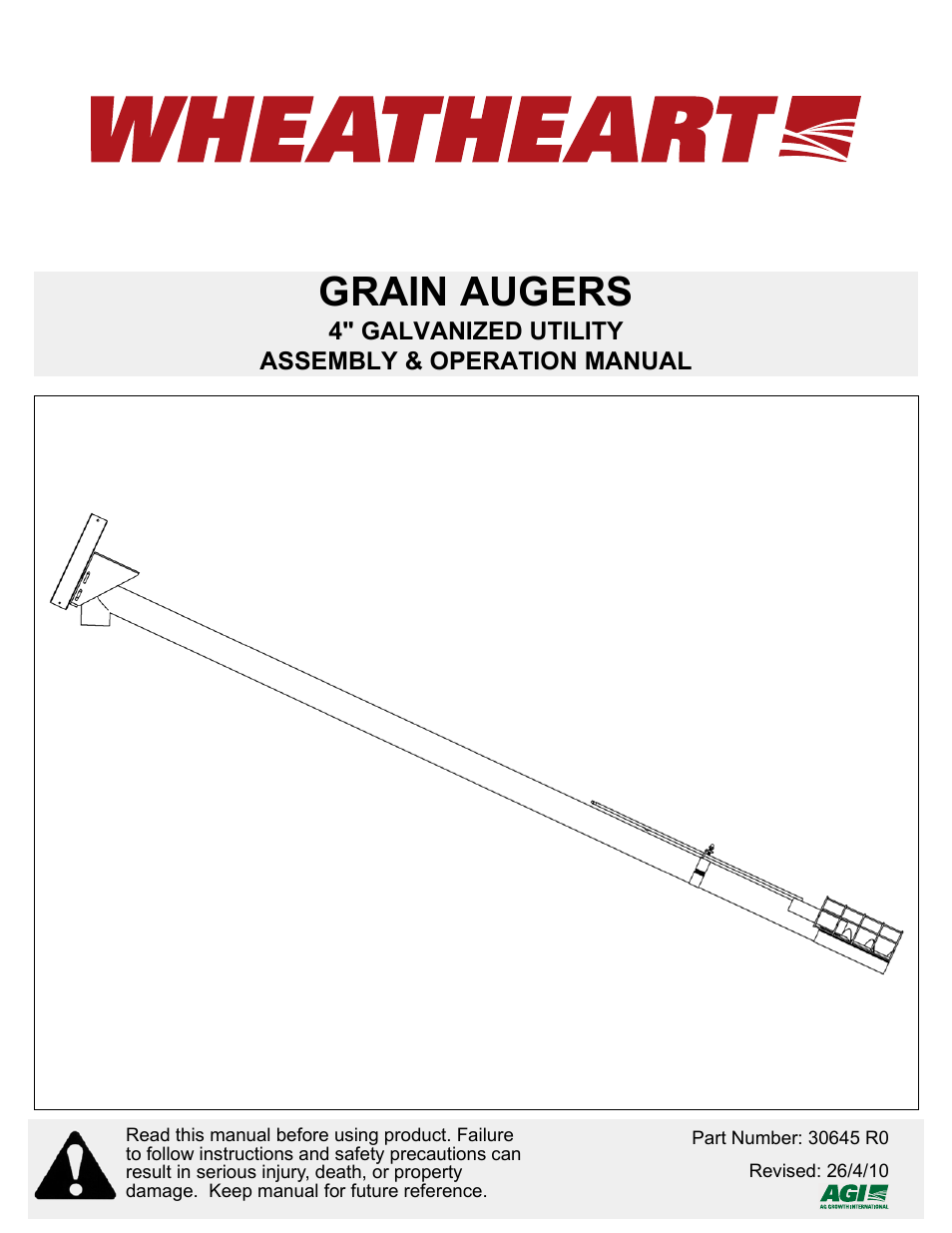 Wheatheart Galvanized 4 Utility Auger User Manual | 24 pages