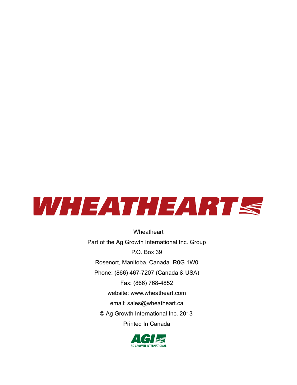 Wheatheart Galvanized 4 Utility Auger User Manual | Page 24 / 24