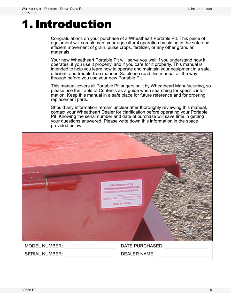 Introduction | Wheatheart Portable Drive Over Pit User Manual | Page 5 / 44