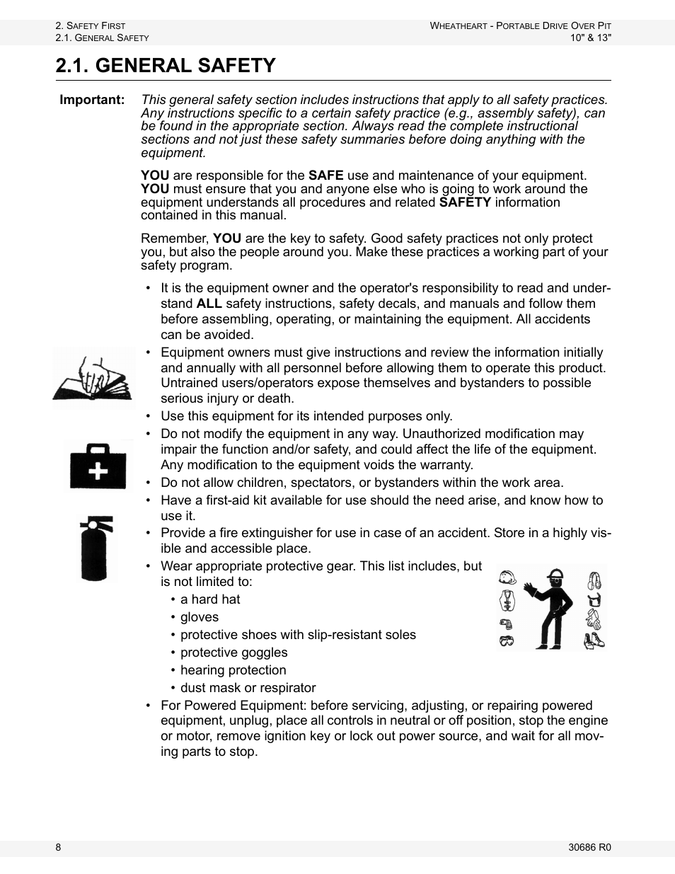 General safety | Wheatheart Portable Drive Over Pit User Manual | Page 8 / 44