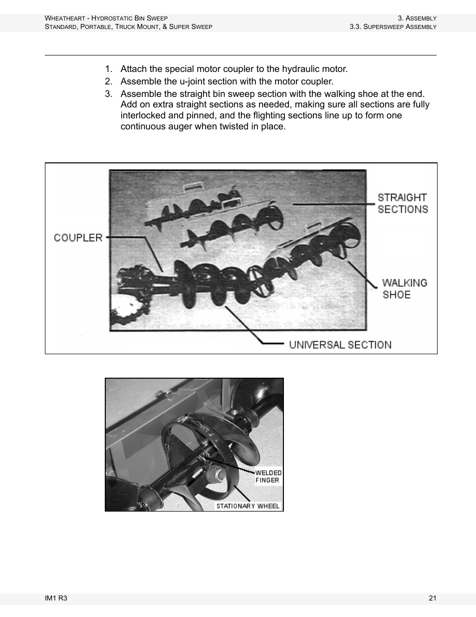 Assembly, Ssembly | Wheatheart Hydrostatic Portable and Truck-Mount Super Sweep User Manual | Page 21 / 40