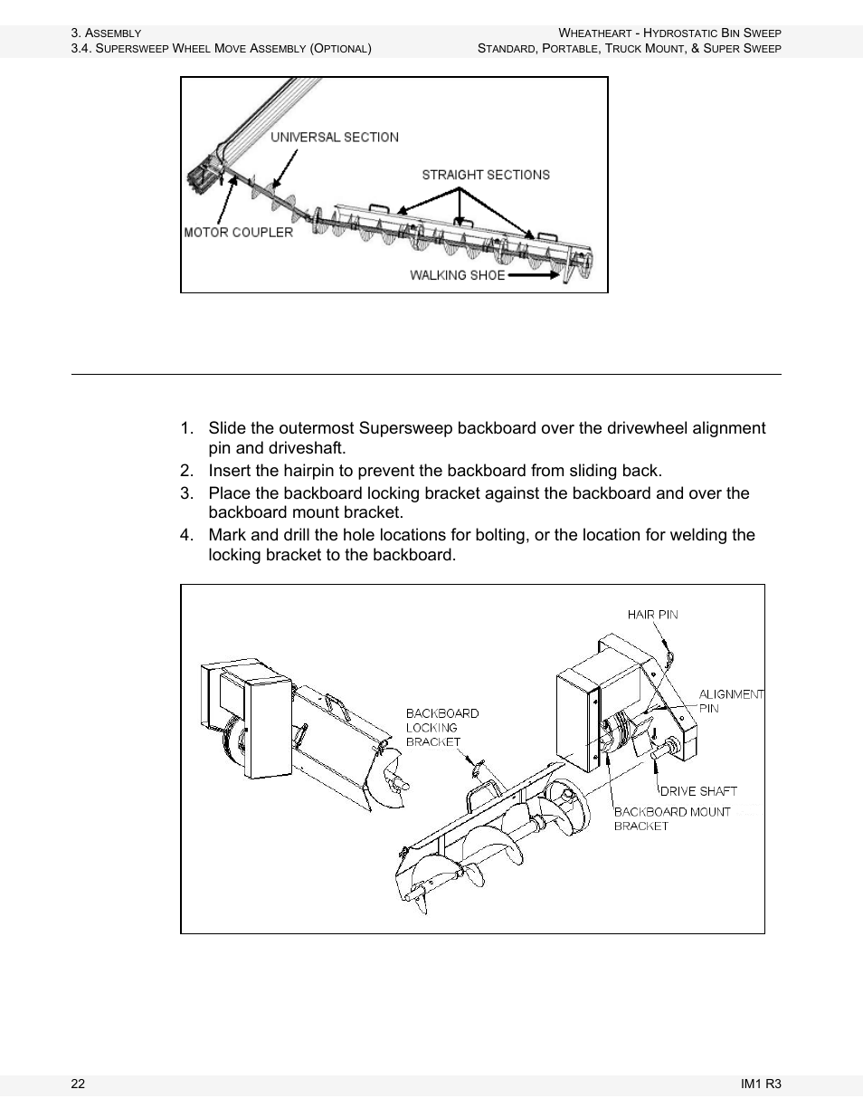 Supersweep wheel move assembly (optional), Figure 3.14 complete supersweep | Wheatheart Hydrostatic Portable and Truck-Mount Super Sweep User Manual | Page 22 / 40