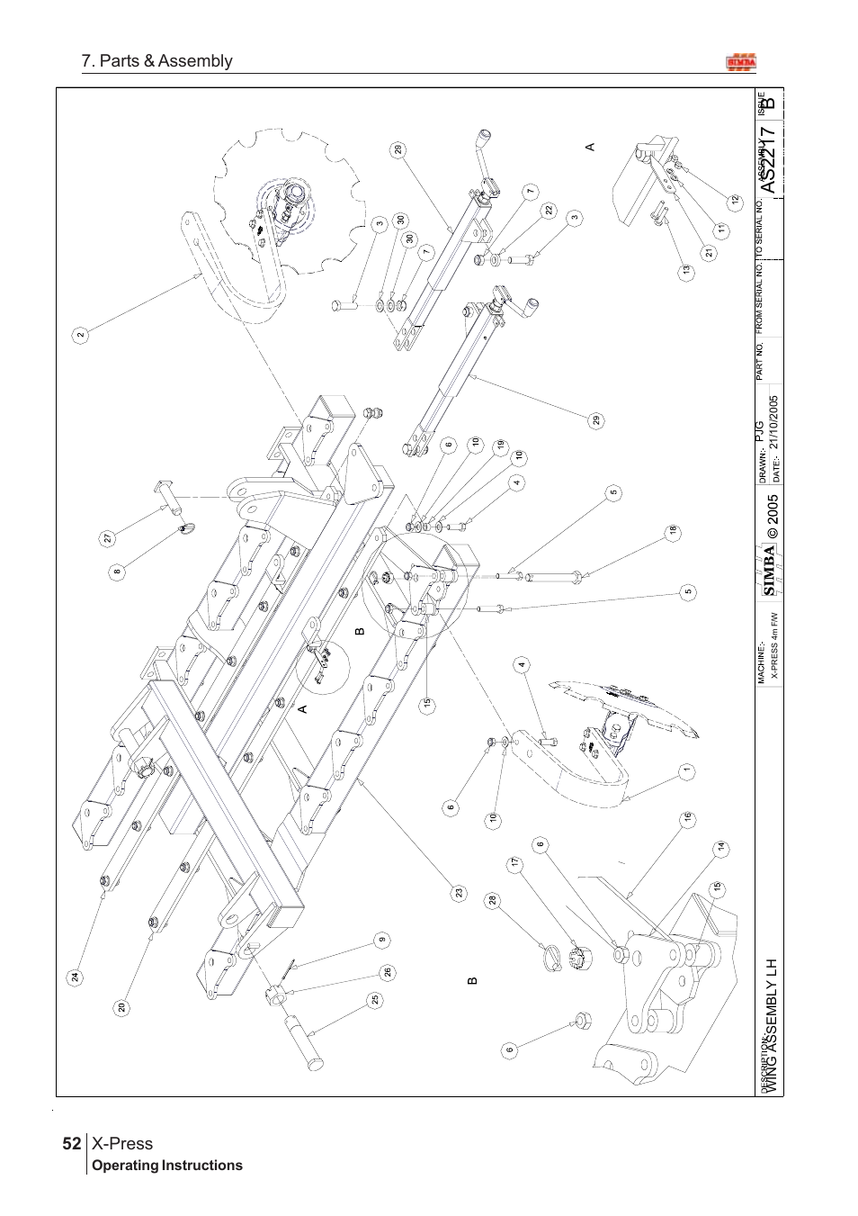 Bas2217, X-press, 52 7. parts & assembly | Great Plains X-PresS 2006 Assembly Instructions User Manual | Page 18 / 50