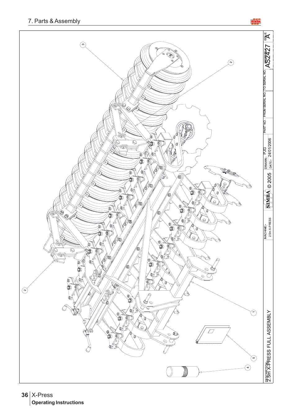 Aas2 42 7, X-press, 36 7. parts & assembly | Great Plains X-PresS 2006 Assembly Instructions User Manual | Page 2 / 50