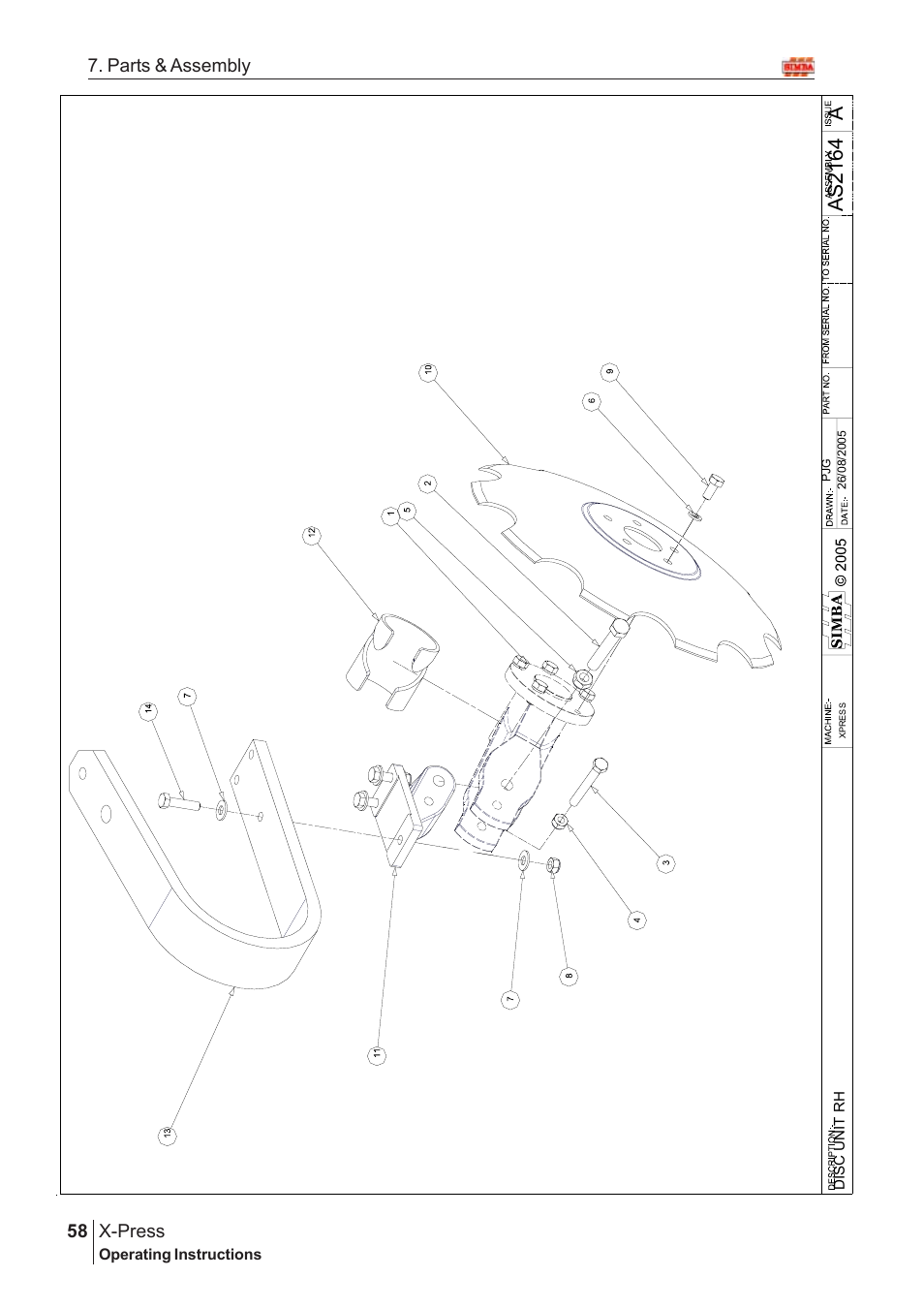 Aas2 16 4, X-press, 58 7. parts & assembly | Great Plains X-PresS 2006 Assembly Instructions User Manual | Page 24 / 50