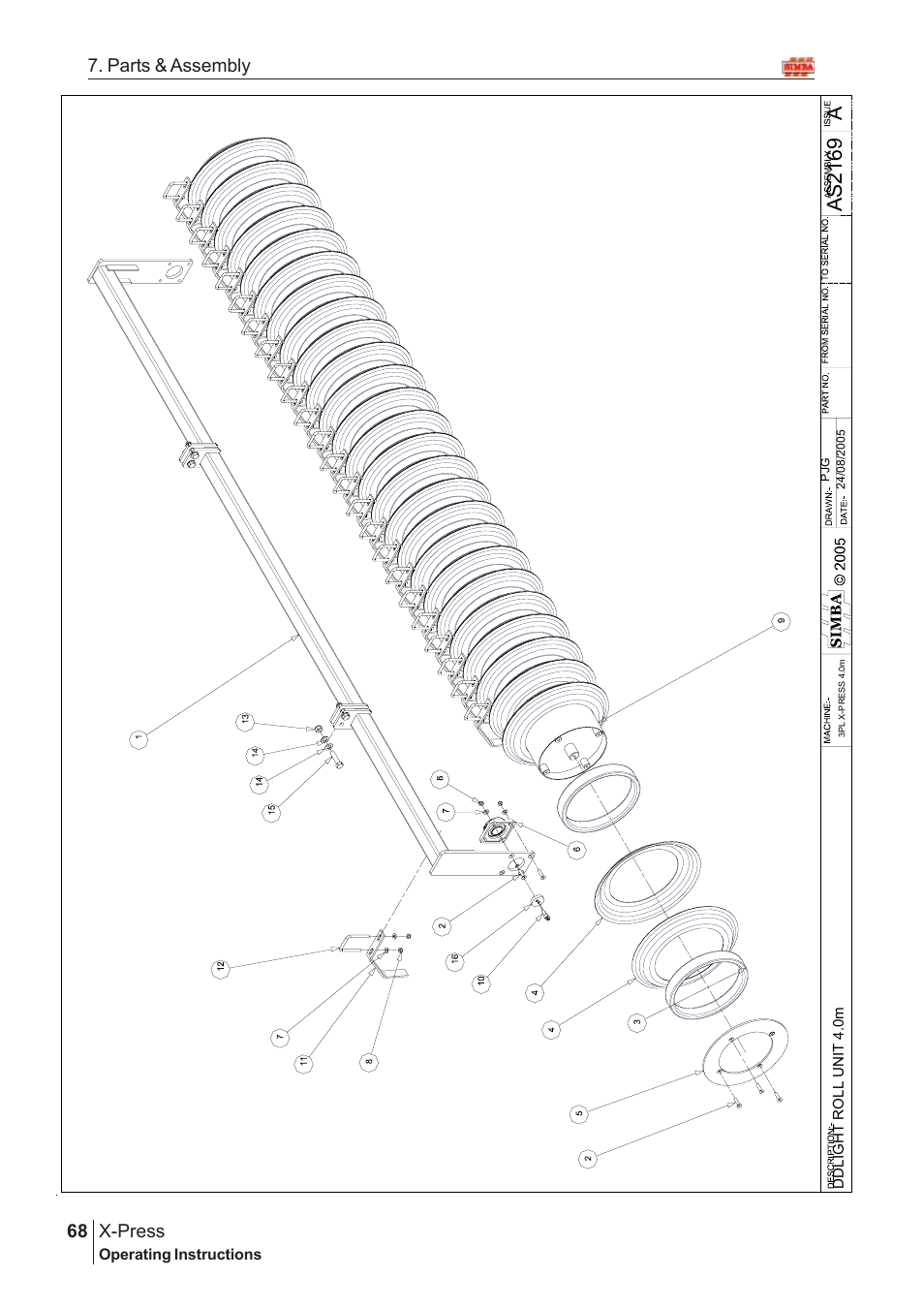 Aas2 16 9, X-press, 68 7. parts & assembly | Great Plains X-PresS 2006 Assembly Instructions User Manual | Page 34 / 50