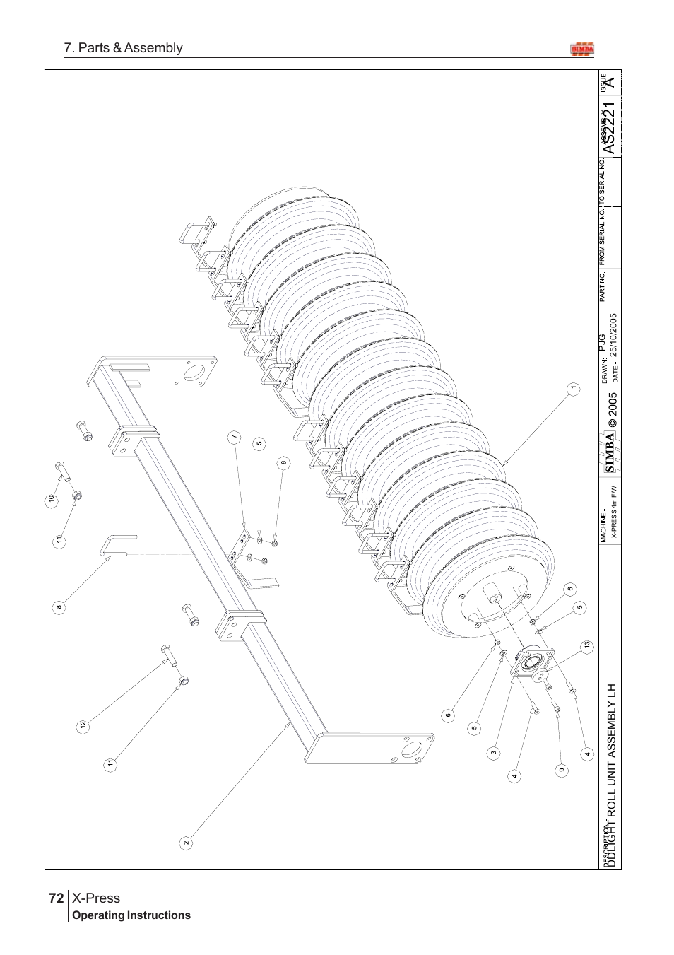 Aas2 22 1, X-press, 72 7. parts & assembly | Great Plains X-PresS 2006 Assembly Instructions User Manual | Page 38 / 50