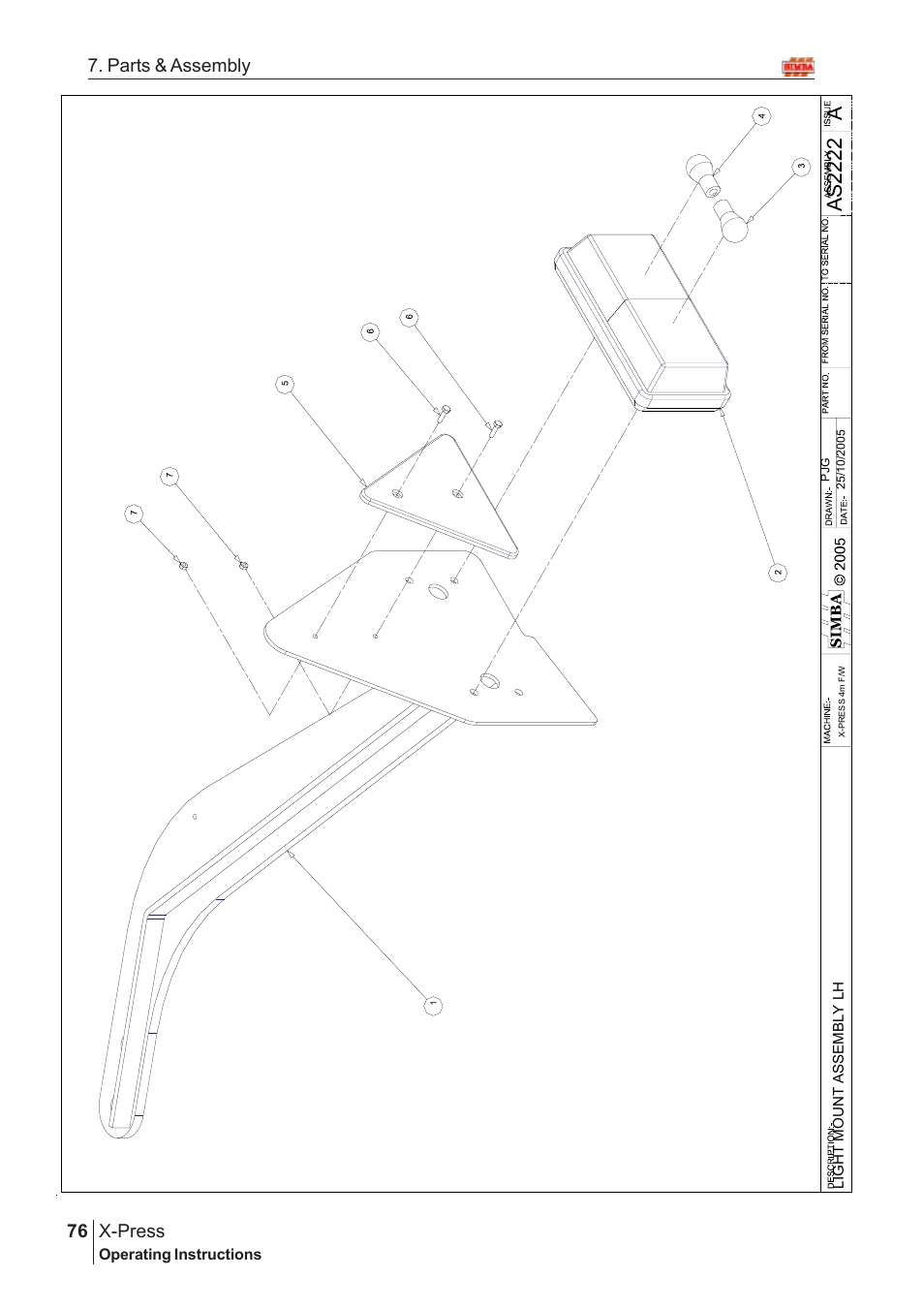 Aas2 22 2, X-press, 76 7. parts & assembly | Great Plains X-PresS 2006 Assembly Instructions User Manual | Page 42 / 50