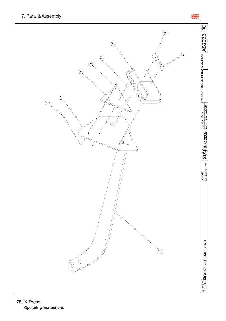 Aas2 22 3, X-press, 78 7. parts & assembly | Great Plains X-PresS 2006 Assembly Instructions User Manual | Page 44 / 50