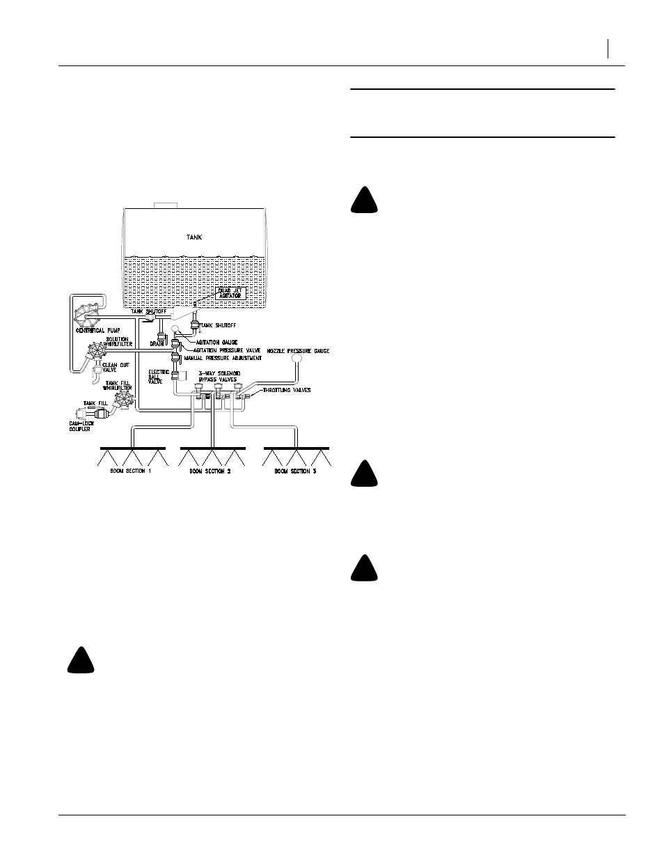 Operating pump filling tank procedures, Warning, Caution | Great Plains TM700 Operator Manual User Manual | Page 27 / 62