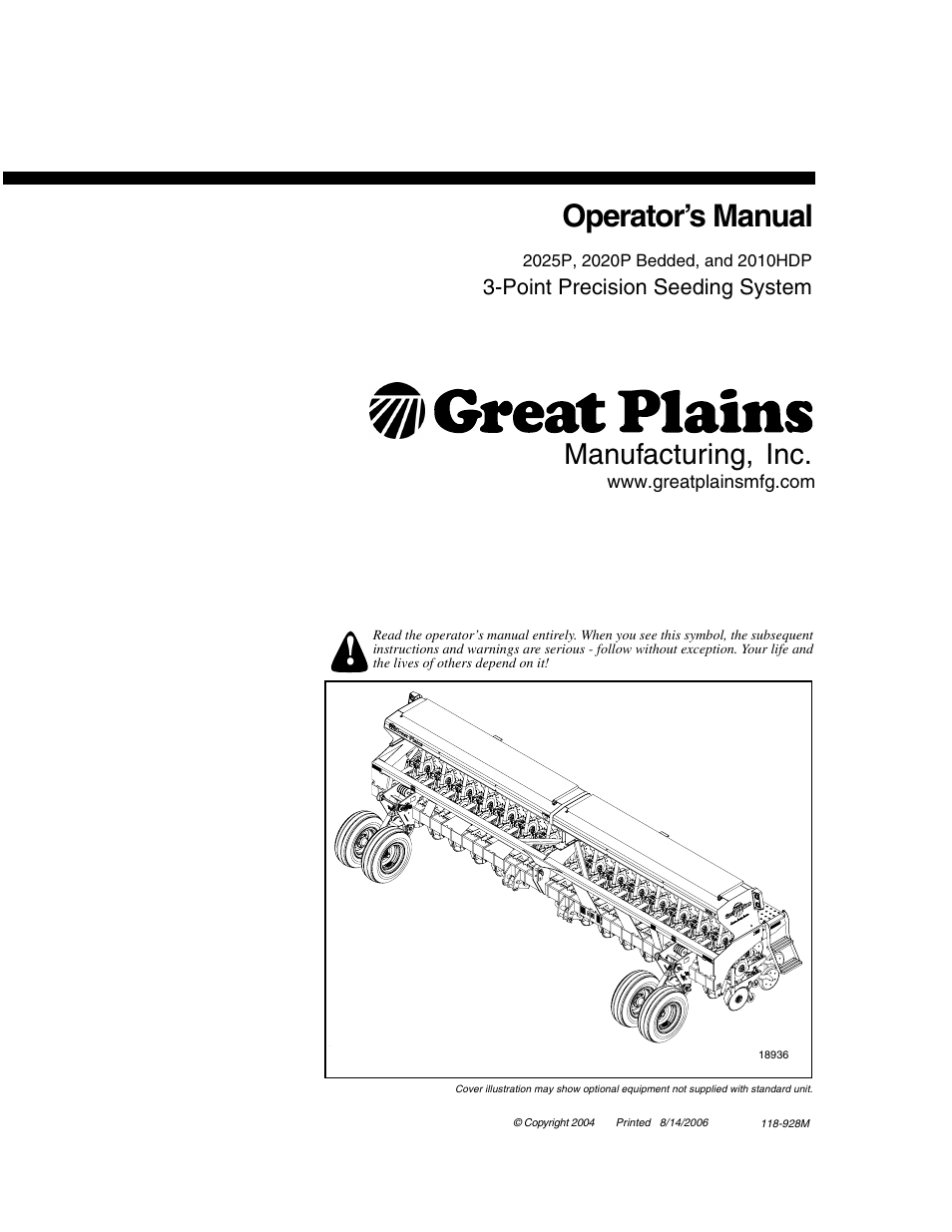 Great Plains 2025P Operator Manual User Manual | 166 pages