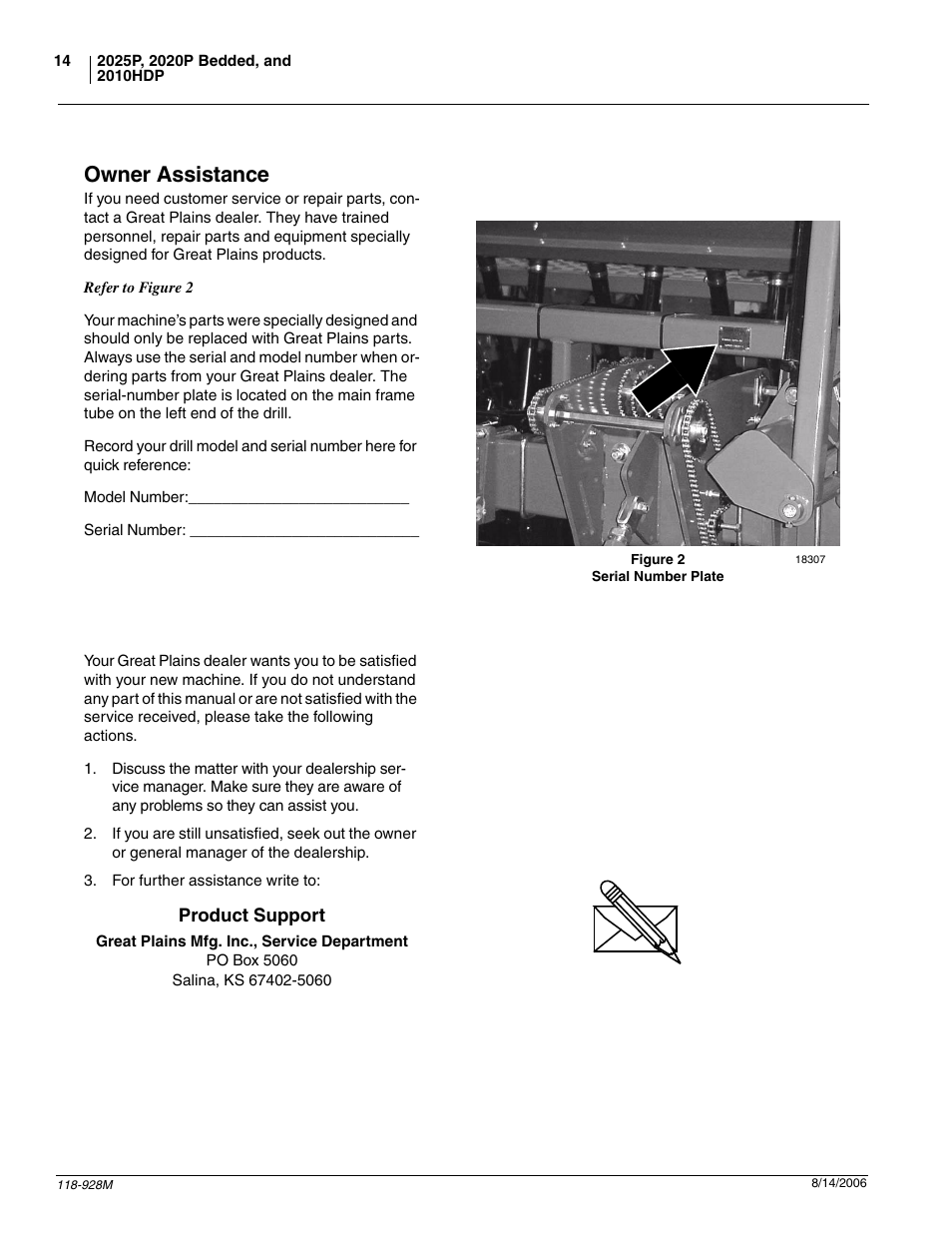 Owner assistance | Great Plains 2025P Operator Manual User Manual | Page 16 / 166