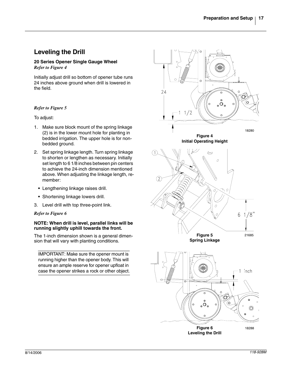 Leveling the drill, 20 series opener single gauge wheel | Great Plains 2025P Operator Manual User Manual | Page 19 / 166