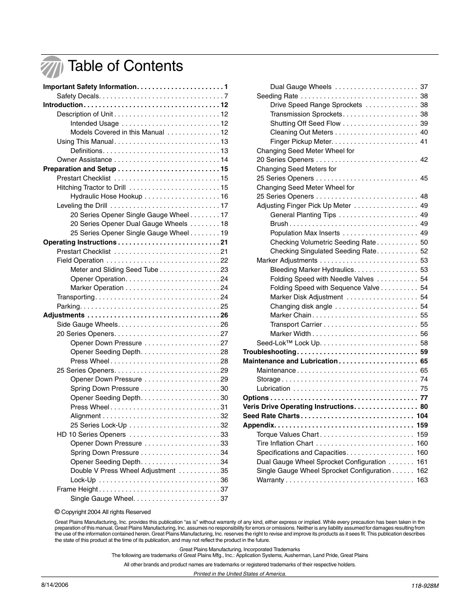 Great Plains 2025P Operator Manual User Manual | Page 2 / 166