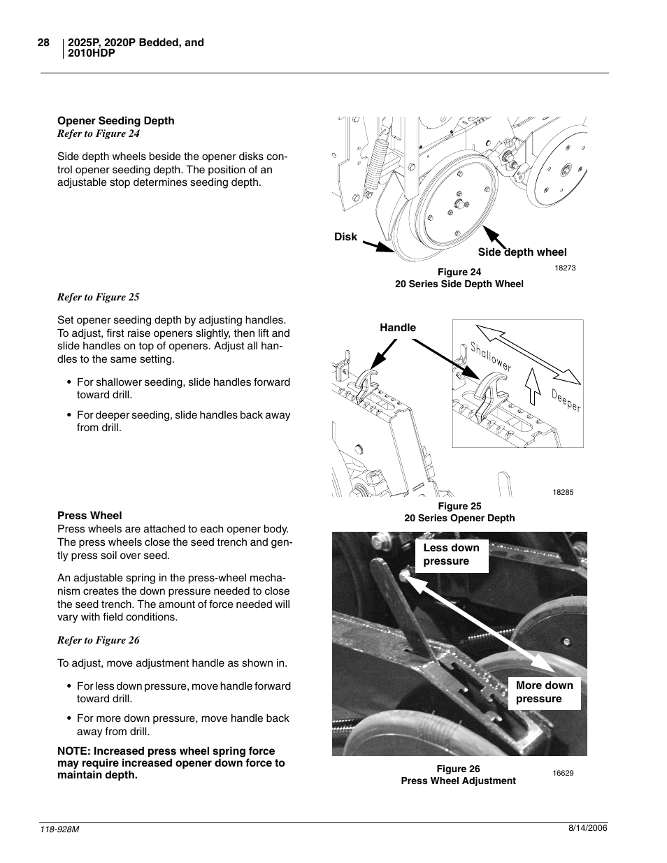 Opener seeding depth press wheel | Great Plains 2025P Operator Manual User Manual | Page 30 / 166