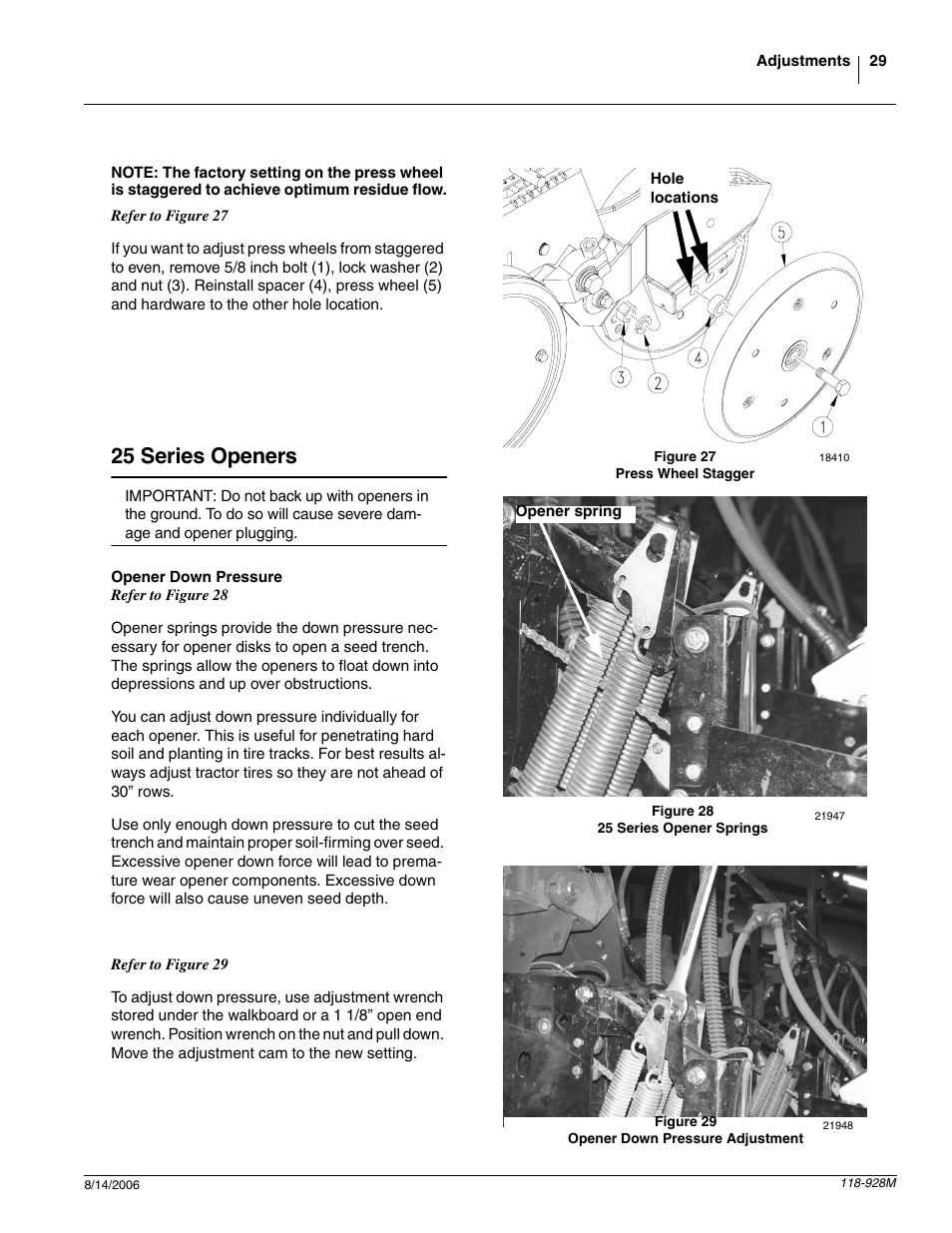 25 series openers, Opener down pressure, Hd 10 series openers | Great Plains 2025P Operator Manual User Manual | Page 31 / 166