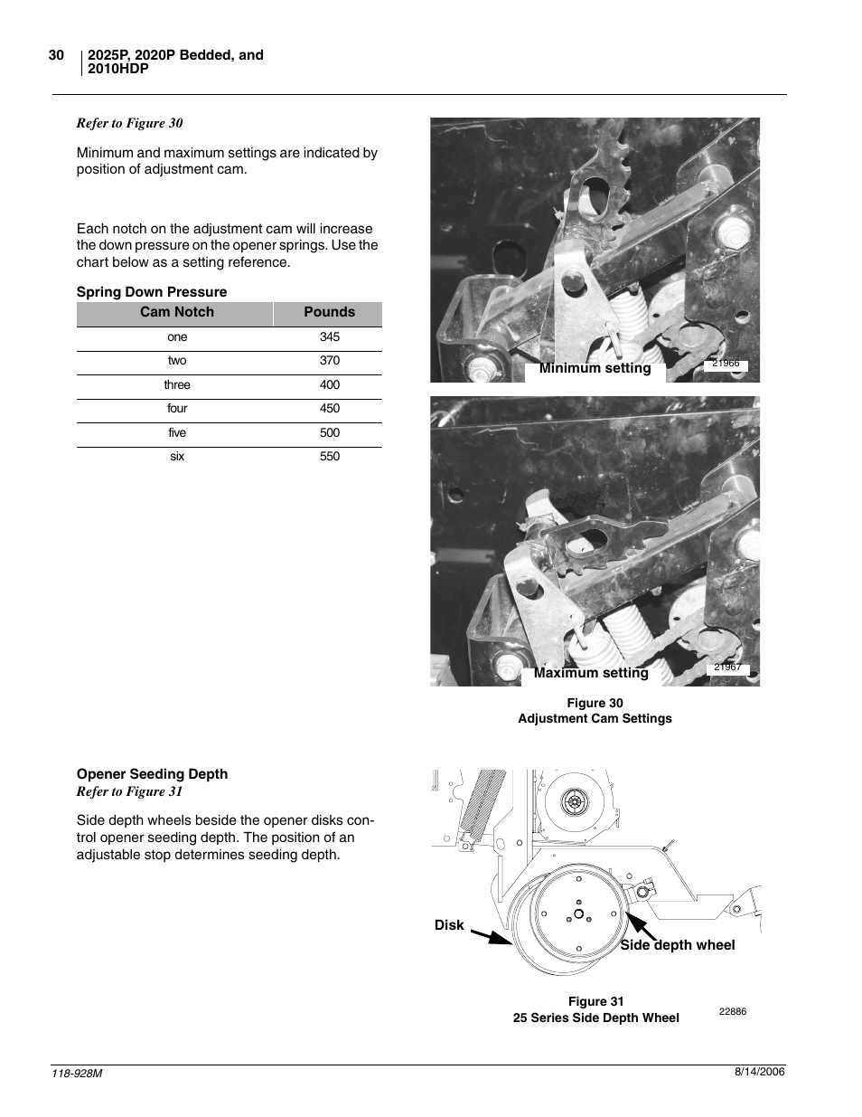 Spring down pressure opener seeding depth | Great Plains 2025P Operator Manual User Manual | Page 32 / 166