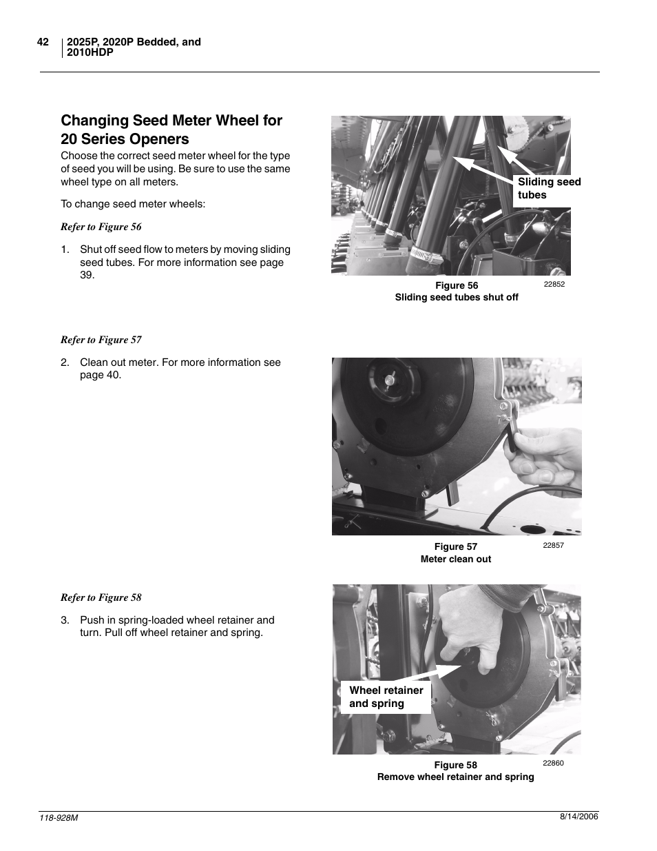 Changing seed meter wheel for 20 series openers | Great Plains 2025P Operator Manual User Manual | Page 44 / 166