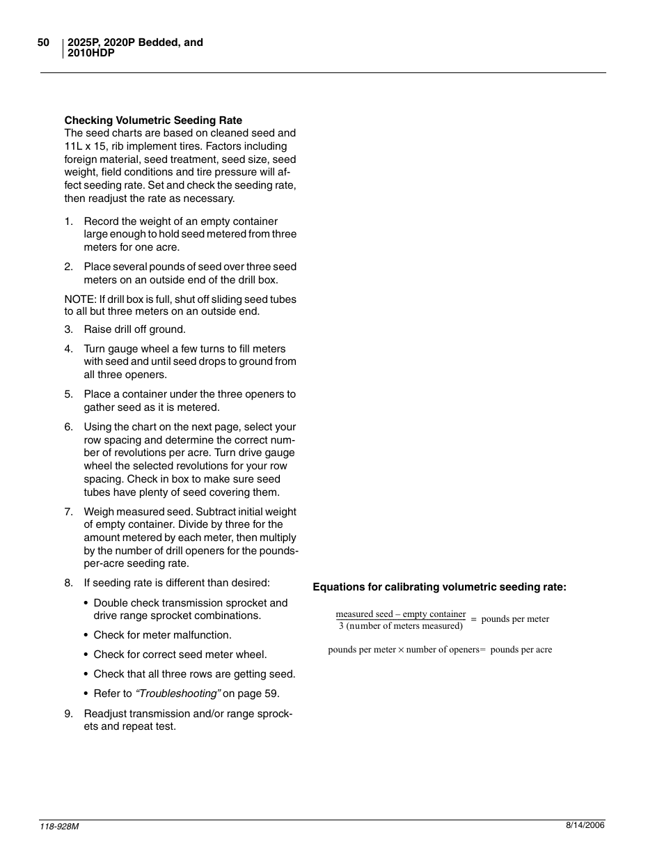 Checking volumetric seeding rate | Great Plains 2025P Operator Manual User Manual | Page 52 / 166