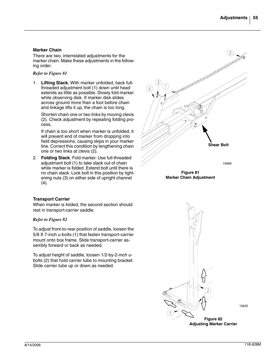 Marker chain transport carrier | Great Plains 2025P Operator Manual User Manual | Page 57 / 166