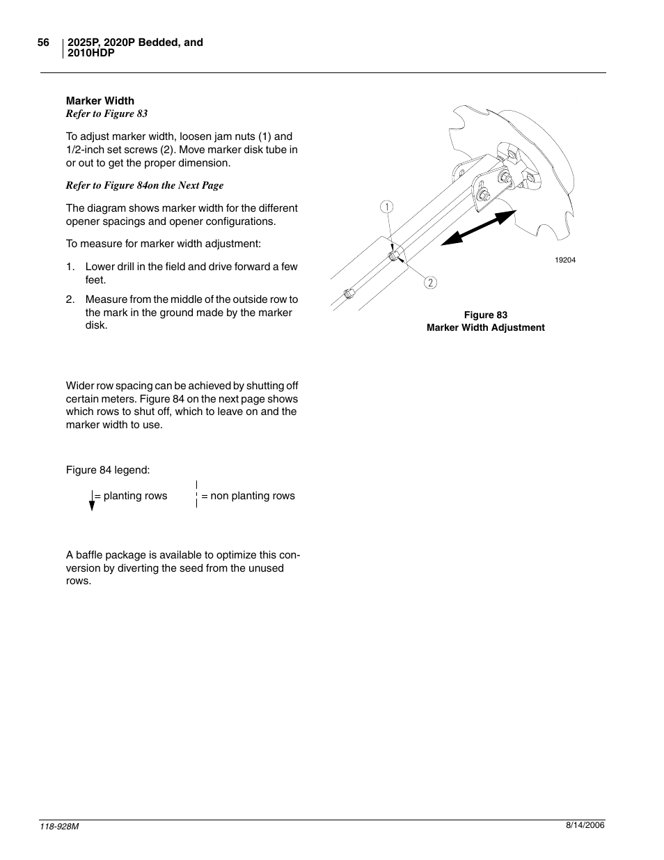 Marker width | Great Plains 2025P Operator Manual User Manual | Page 58 / 166