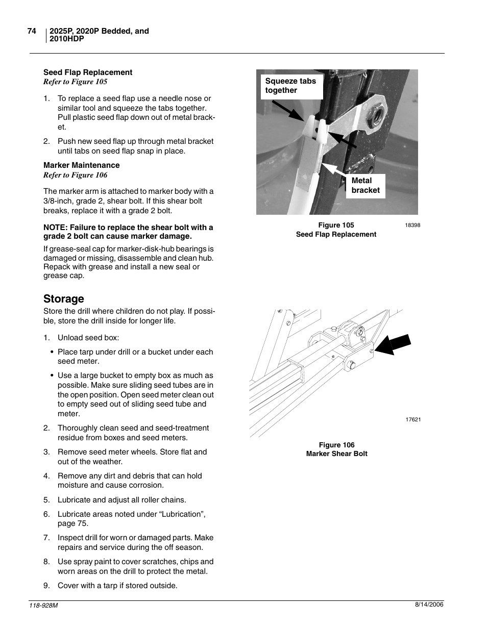 Storage | Great Plains 2025P Operator Manual User Manual | Page 76 / 166