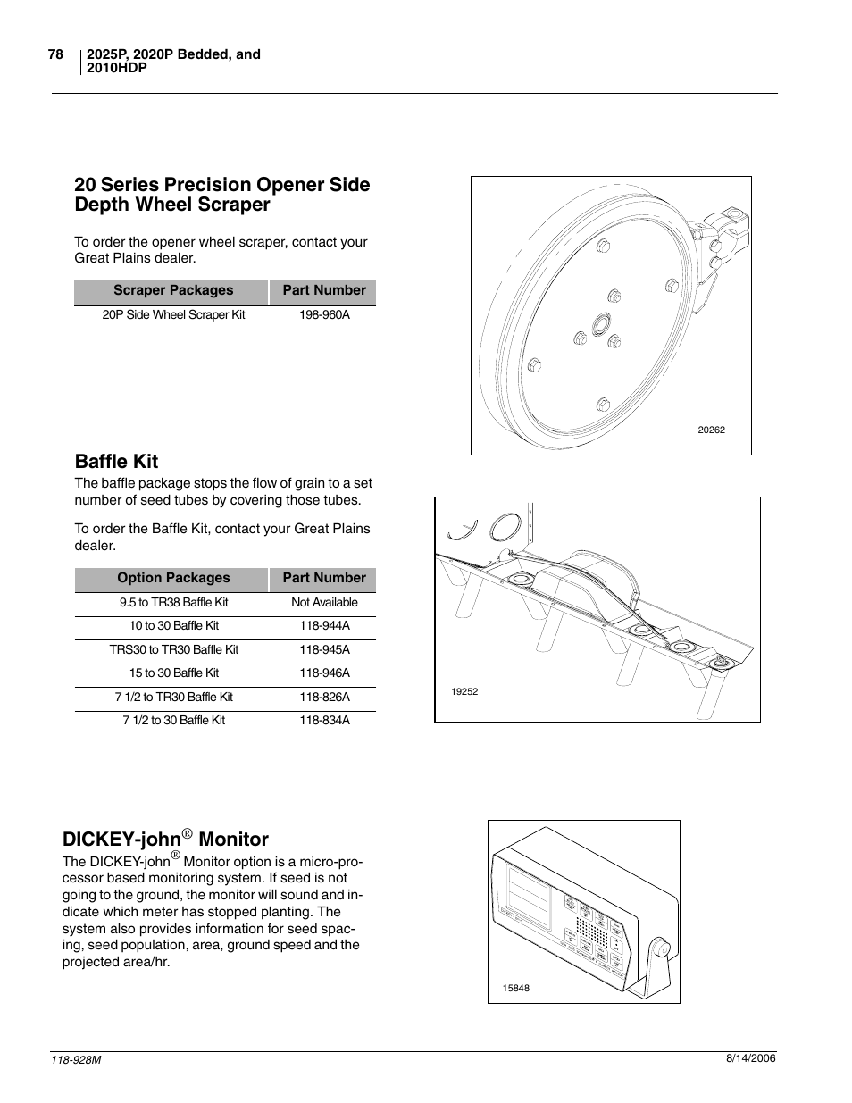 Baffle kit, Dickey-john, Monitor | Great Plains 2025P Operator Manual User Manual | Page 80 / 166