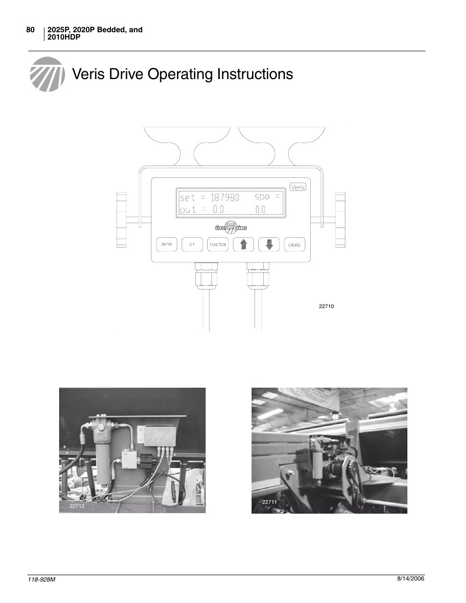 Veris drive operating instructions | Great Plains 2025P Operator Manual User Manual | Page 82 / 166