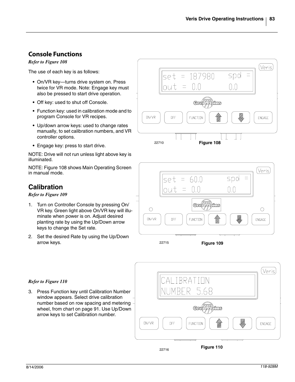 Console functions, Calibration | Great Plains 2025P Operator Manual User Manual | Page 85 / 166