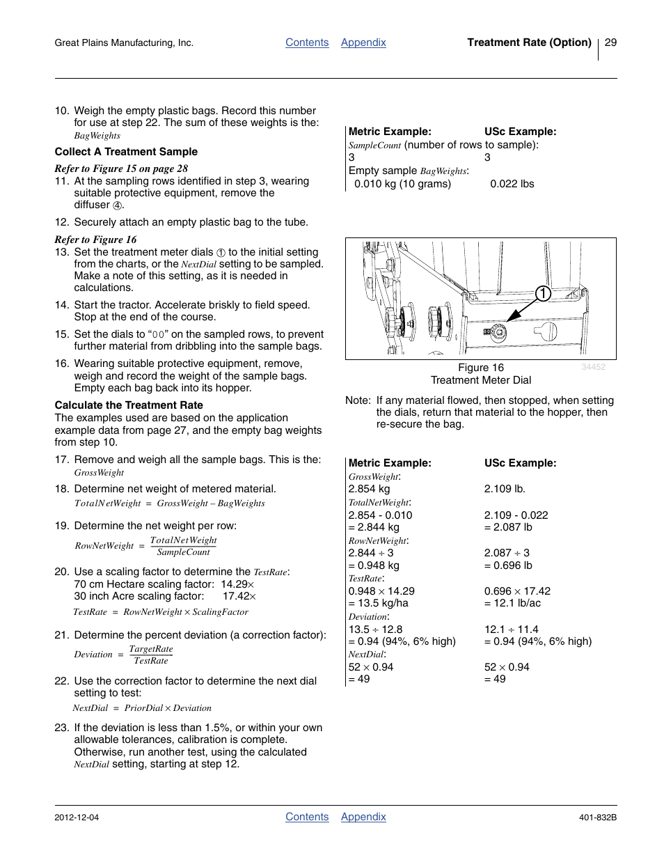 Collect a treatment sample, Calculate the treatment rate | Great Plains YP1630F-1670 Material Rate User Manual | Page 31 / 42