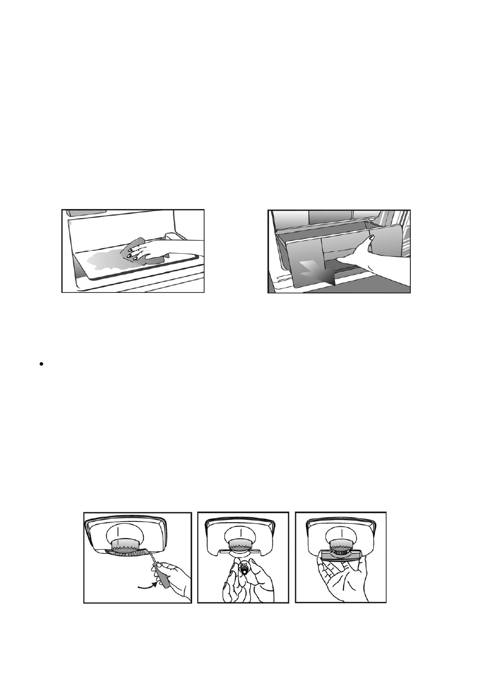 B) freezer compartment, Replacing the interior light bulb (see diagram) | Beko CDA 540 User Manual | Page 12 / 17