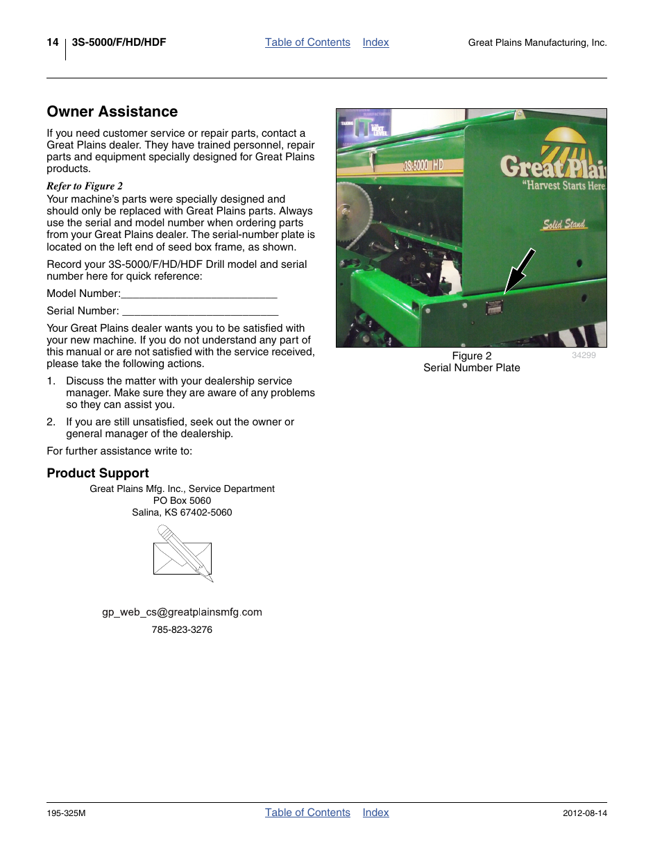 Owner assistance, Product support | Great Plains 3S-5000HDF Operator Manual User Manual | Page 18 / 94