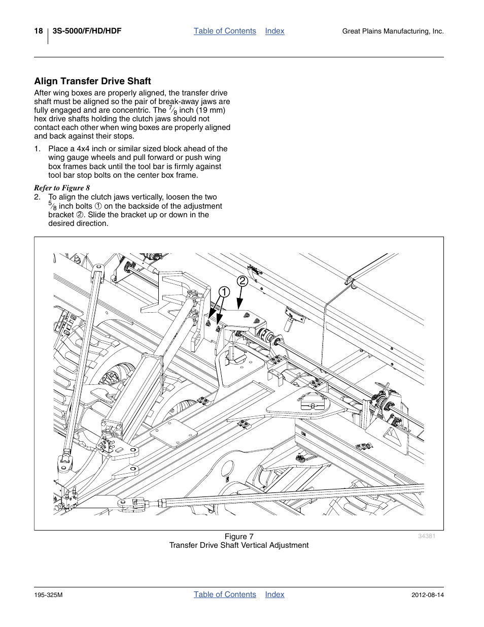 Align transfer drive shaft | Great Plains 3S-5000HDF Operator Manual User Manual | Page 22 / 94