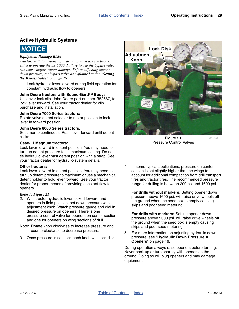 Active hydraulic systems | Great Plains 3S-5000HDF Operator Manual User Manual | Page 33 / 94