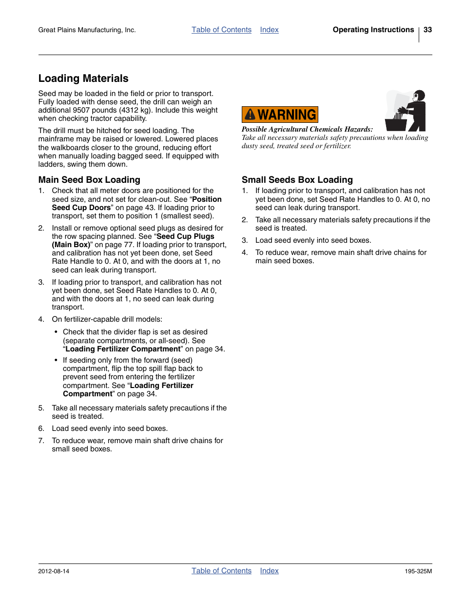 Loading materials | Great Plains 3S-5000HDF Operator Manual User Manual | Page 37 / 94