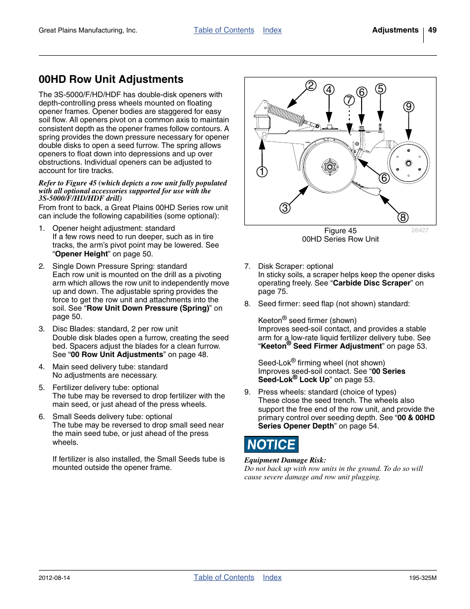 00hd row unit adjustments | Great Plains 3S-5000HDF Operator Manual User Manual | Page 53 / 94