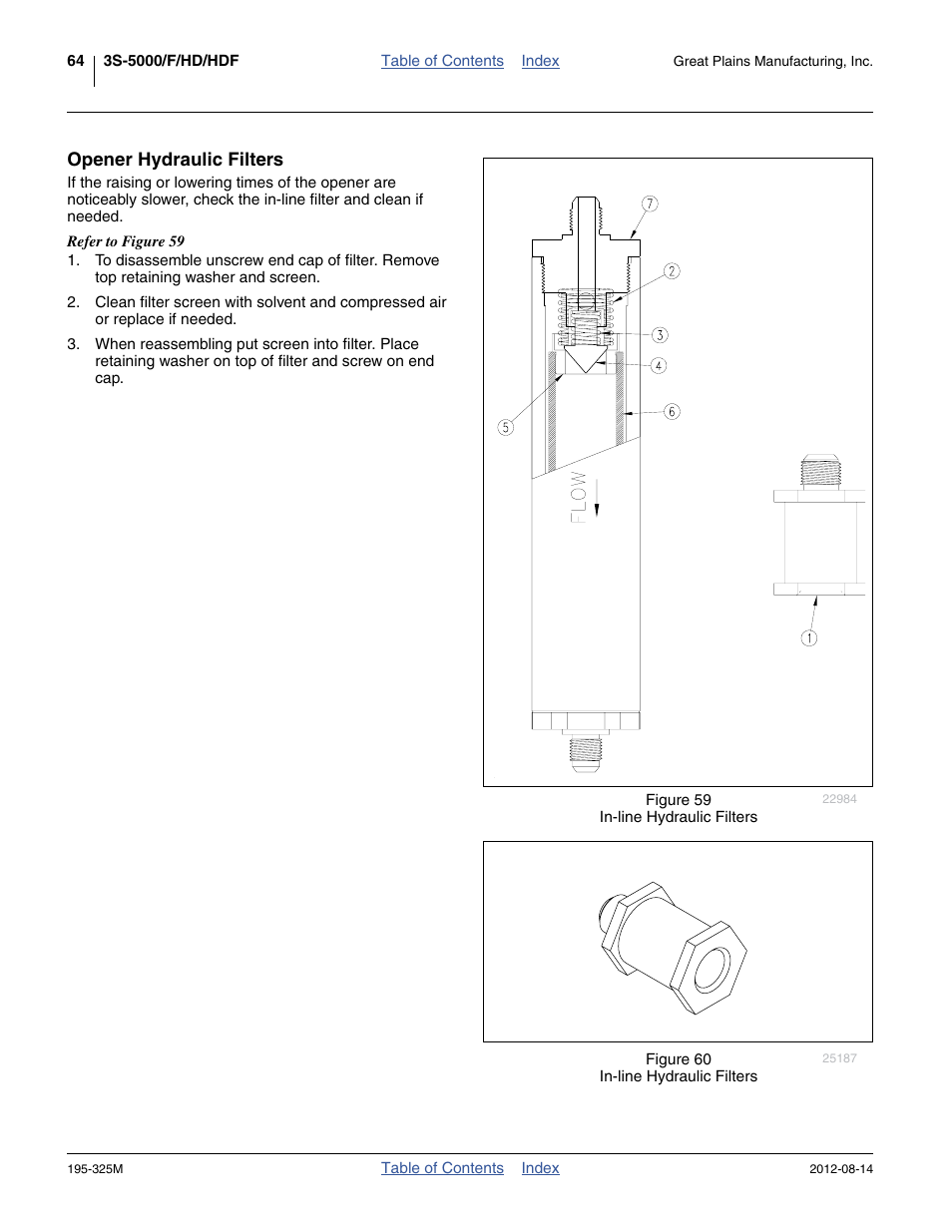 Opener hydraulic filters | Great Plains 3S-5000HDF Operator Manual User Manual | Page 68 / 94