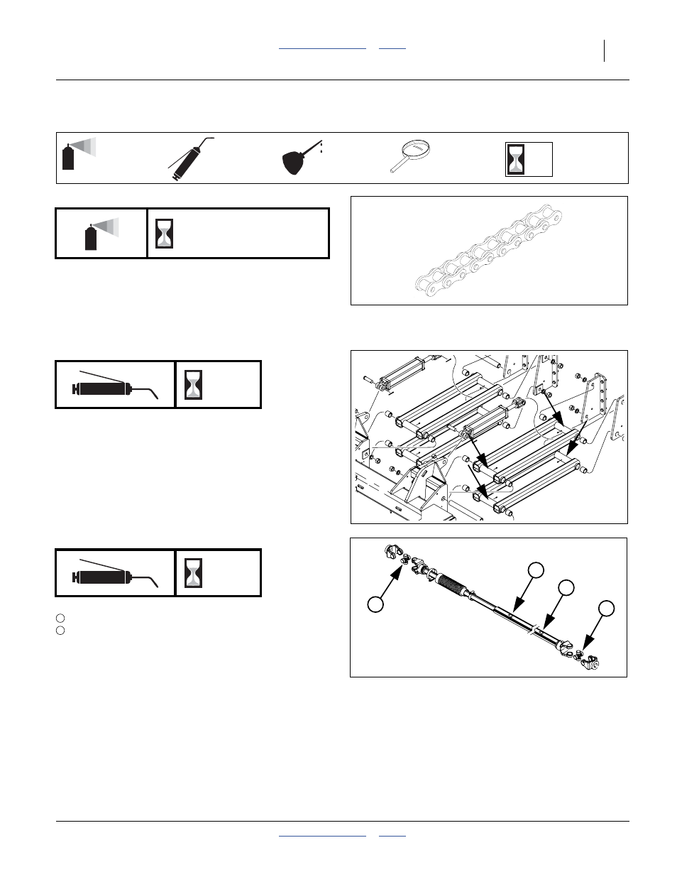 Lubrication, Meter drive chains, Frame-to-frame parallel arms | Wing drive shafts, As required 50 | Great Plains 3PYP Operator Manual User Manual | Page 111 / 188
