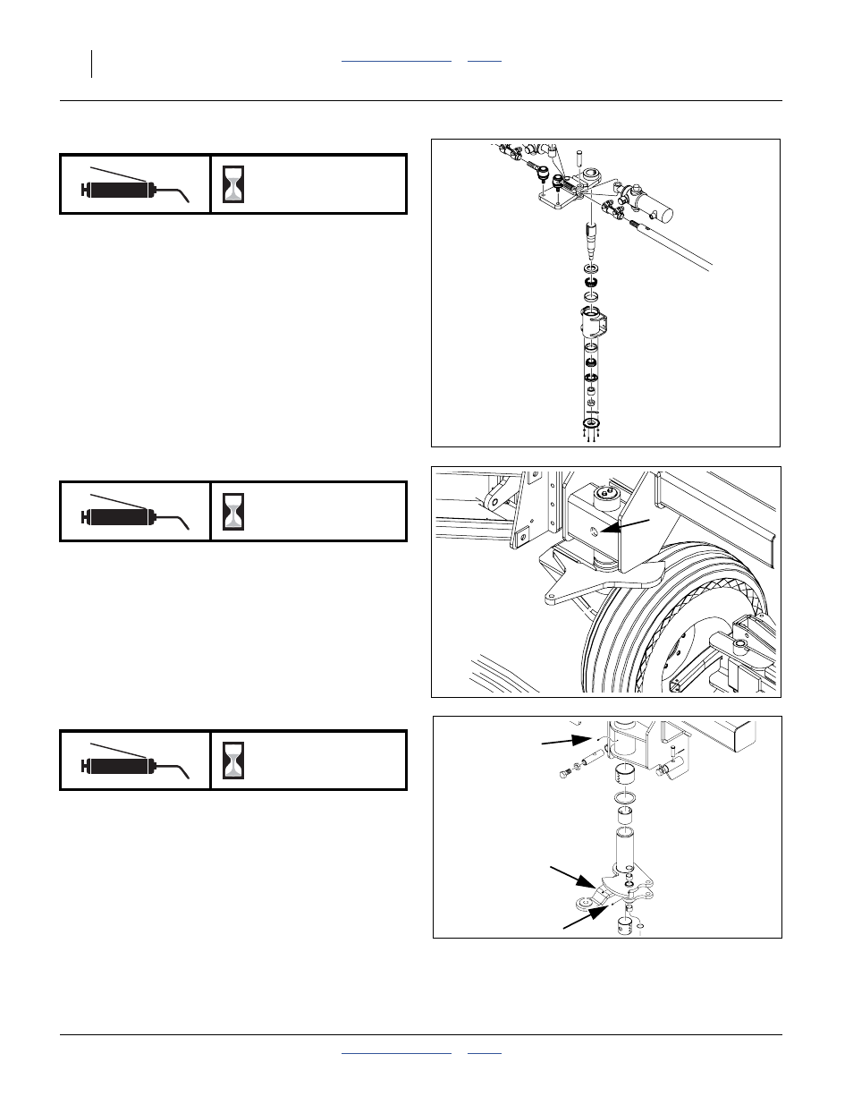Steering arm hub (option), Casterpivots (s/n a1055s-), Caster pivots (s/n a1056+) | Seasonal | Great Plains 3PYP Operator Manual User Manual | Page 114 / 188