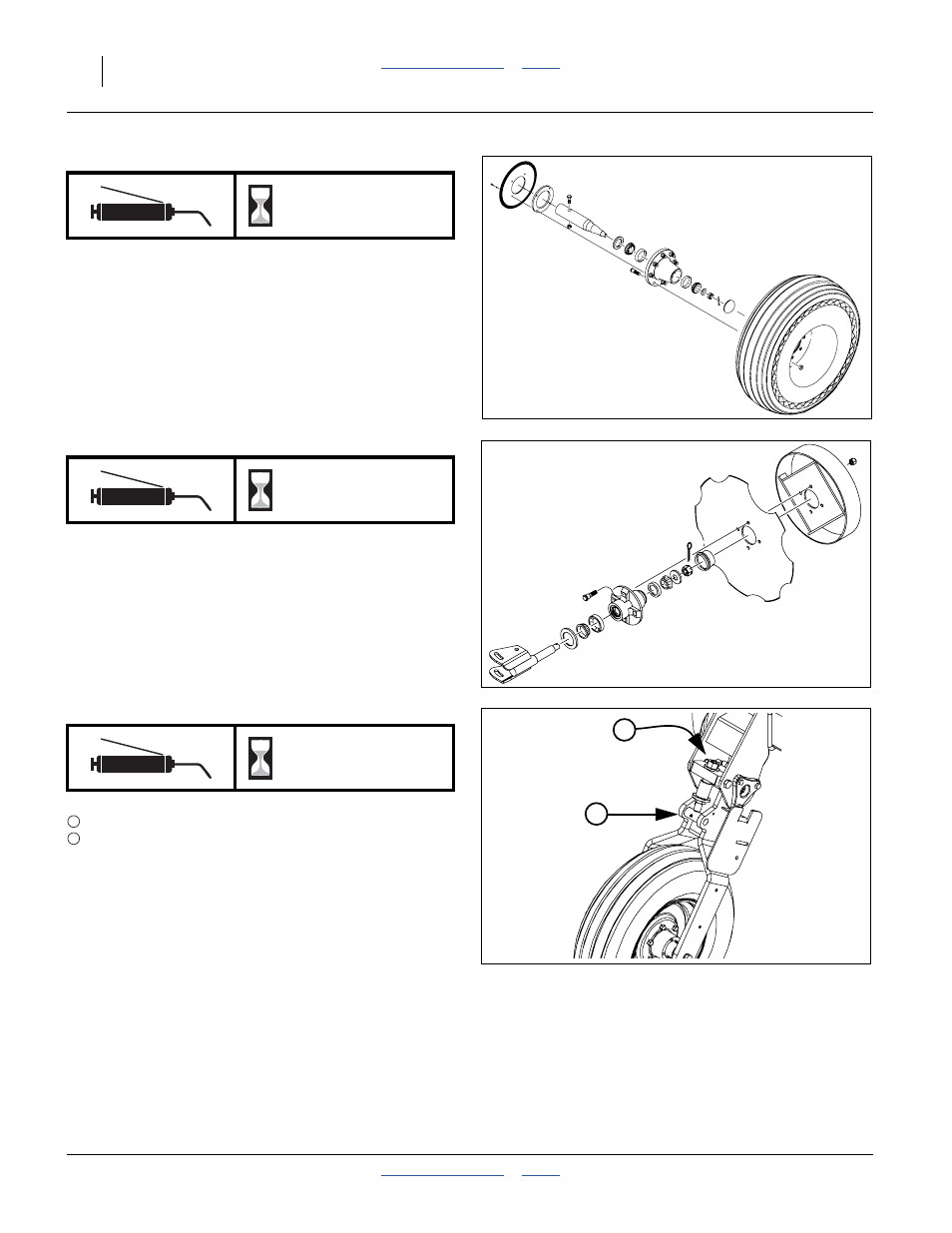 Caster wheel bearings, Marker disk hubs (option), Gauge wheel yokes | Seasonal | Great Plains 3PYP Operator Manual User Manual | Page 116 / 188