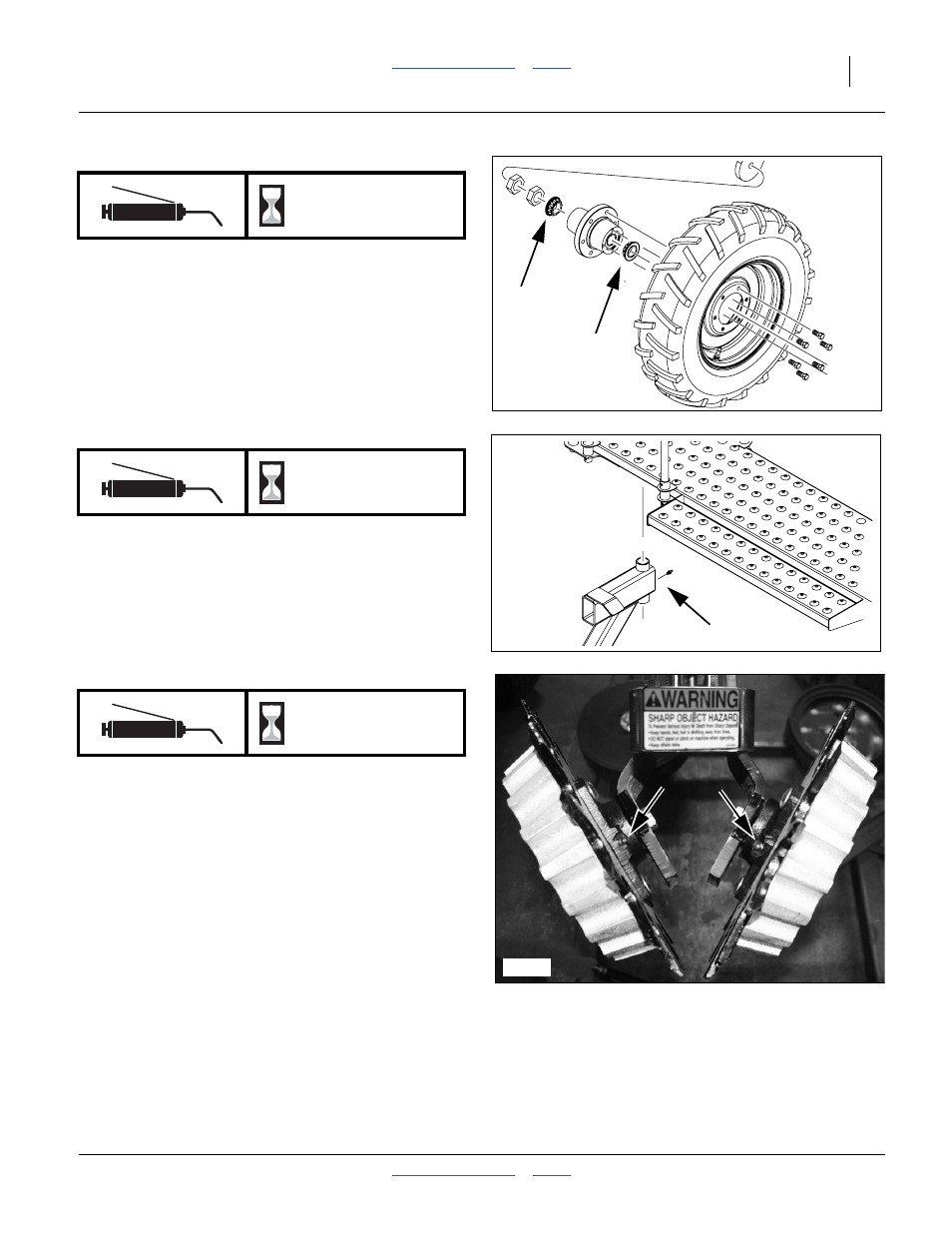 Gauge wheel bearings, Walkboard pivot, Row cleaner bearings (option) | Seasonal | Great Plains 3PYP Operator Manual User Manual | Page 117 / 188